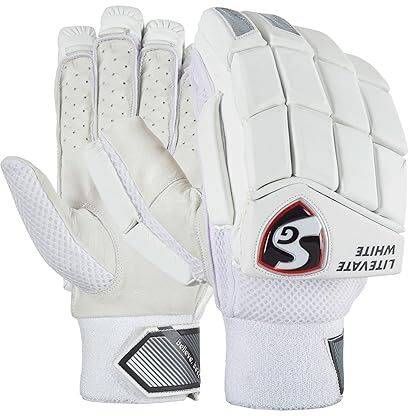 SG Litevate white Cricket Batting Gloves