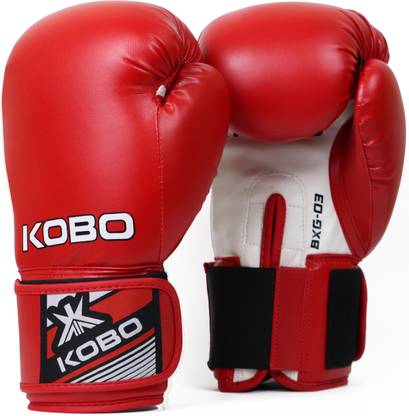 KOBO 10 OZ P.U Leather Boxing Punching Bag Sparring Training Gym Muay Thai Mitt Fight Boxing Gloves