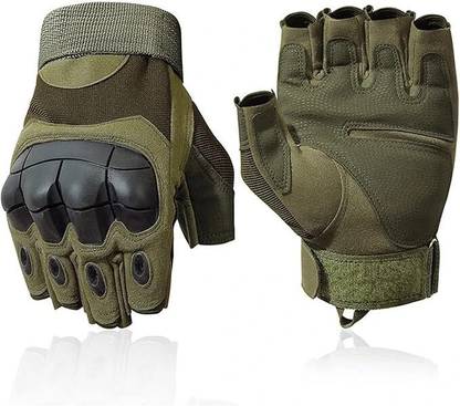 Shopeleven Rubber Knuckle Punch | Non-Slip Half Finger With Firm Padding Motorcycle Gloves Cycling Gloves