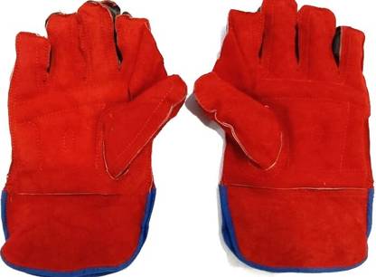 labeeb Cricket Build Quality Wicket Keeping Gloves for Kids (Red) Wicket Keeping Gloves