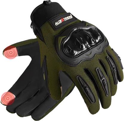 ALLEXTREME Full Finger Bike Riding Gloves with Screen Touch Knuckle Protective Shells Riding Gloves