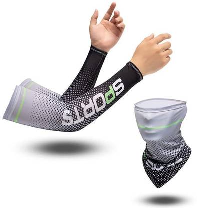 PROBEROS UV Protection Bandana Combo for Men Cooling Arm Sleeves UPF 50 Cycling Gloves