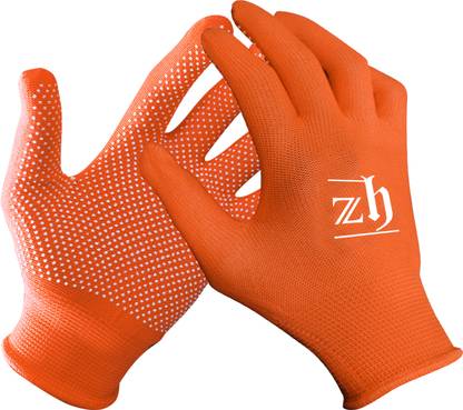 ZH PVC Dotted Cotton Gloves for Tennis & Cricket - 1 Pair Inner Gloves