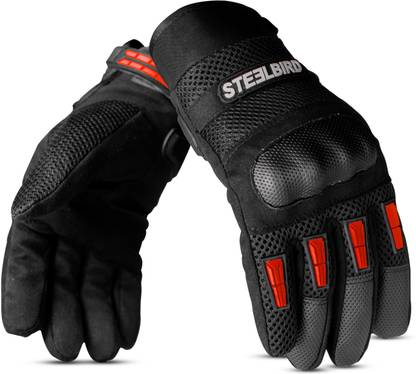 Steelbird Khardungla Full Finger Bike Riding Gloves with Touch Screen Sensitivity at Thumb Riding Gloves