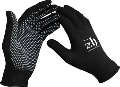 ZH PVC Dotted Cotton Gloves for Tennis & Cricket - 1 Pair Inner Gloves