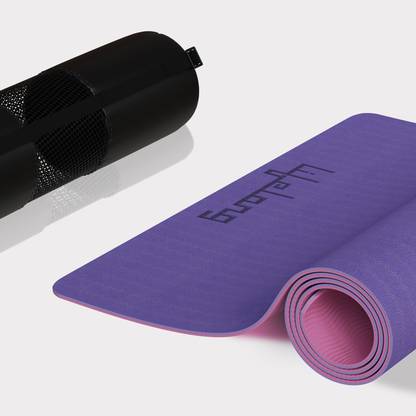 Lifelong LLYM112 Dual Color TPE Material Anti-Slip Purple, Pink 6 mm Yoga Mat