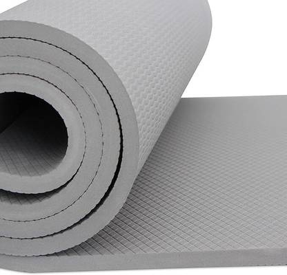 GRAHKALAA Yoga Mat For Men Women & Kids Eva Exercise Mat For Gym With Cover Strap Mattress Grey 4 mm Exercise & Gym Mat
