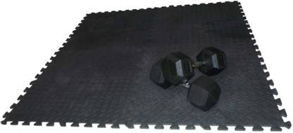 USI UNIVERSAL EVA FLOOR MAT (EM12C) (1 Set - Pack of 4 Pcs. Mats) Black 12 MM mm Exercise & Gym Mat