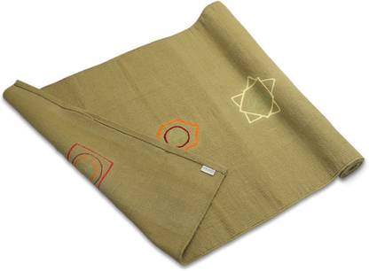 Core Asana Premium Rug Floor Mat For Fitness Yoga and meditation Olive Saptachakra Green 4 mm Yoga Mat