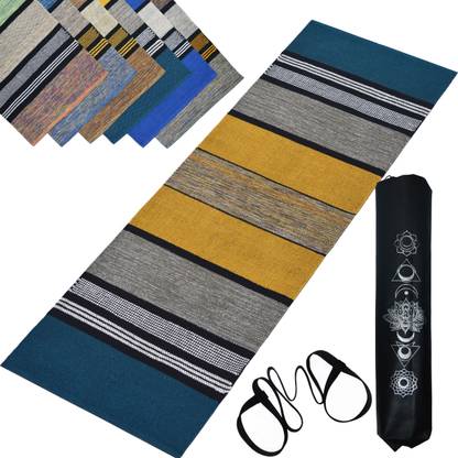 house of handmade Premium Cotton Yoga Mat Multicolor 5 mm Yoga Mat