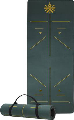 Cult Premium TPE Yoga Mat with Alignment Marks Green 6 mm Yoga Mat