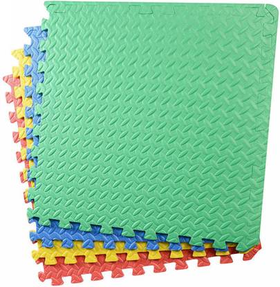 Draven EVA Interlocking Floor Mat for Yoga,Exercise|16 Sqft 4Tiles Non-Toxic Puzzle Mat Multicolor 12 mm Exercise & Gym Mat