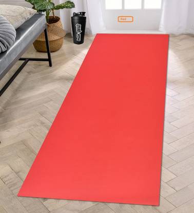 A CUBE LUXURY SOLUTIONS Cube Red Plain Reversible Rubber Yoga Mat 4MM Thickness 4 mm Yoga Mat