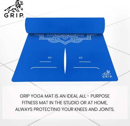 Grip Standard Yoga Mat Mandala With Alignment 13 mm Yoga Mat