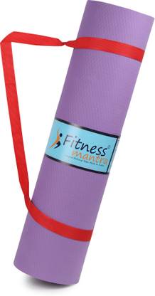 Fitness Mantra Premium EVA Light Weight Non Slip With Carrying Strap Purple 6 mm Yoga Mat