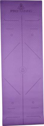 PROTRAINING ALIGN ProBalance Yoga Mat with Alignment Lines – 6mm Thick, Anti-Slip, Premium Purple 6 mm Yoga Mat
