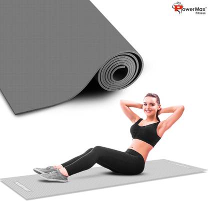 Powermax Fitness YE6-1.1-GY Thick Premium Exercise Grey Colour 0.6 mm Yoga Mat