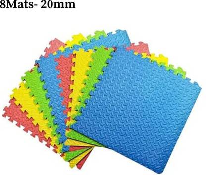 IGNITE WEIGHTS 20mm EVA Foam Interlocking Floor Mat Tiles for Kids, Gym, Yoga (8 Mats-32 Sq.Ft) Multicolor 20 mm Exercise & Gym Mat