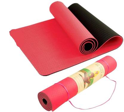 AcuFitness TPE Yoga & Exercise Mat for Home Gym Workout for Men & Women Green, 6mm Yoga Mat Red 6 mm Yoga Mat