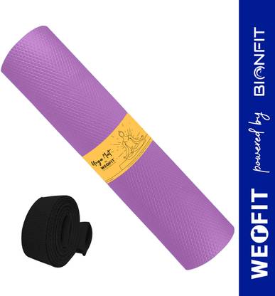 WErFIT 4mm Soft Premium EVA Yoga Mat with Carry Strap, Anti Skid, Home & Gym, Women Purple 4 mm Yoga Mat