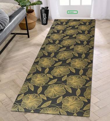 A CUBE LUXURY SOLUTIONS Cube Mehndi Printed Rubber Yoga Mat 4MM Thickness 4 mm Yoga Mat