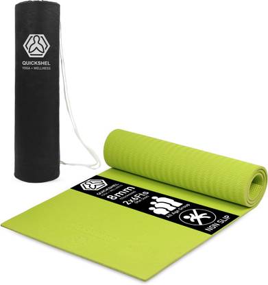 Quick Shel 100% EVA Eco Friendly Mat GREEN 8mm Yoga, Exercise & Gym Mat With Bag Green 8 mm Yoga Mat