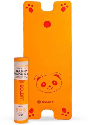 BOLDFIT Yoga Mat for Kids Boys Girls Children Workout Mat Yogamat Kids Yoga Mattress Mat Orange 4 mm Yoga Mat