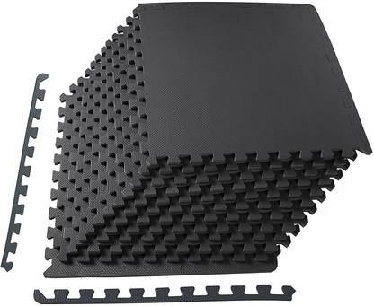 SIGNATRON EVA Foam Interlocking Tiles, Protective Flooring for Gym for Workouts,12mm Black 12mm mm Exercise & Gym Mat