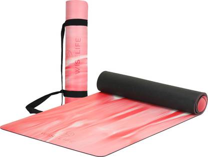 Wiselife PU Rubber Professional Yoga Mat For Workout, Exercise & Pilates (Marble Red) 6 mm Yoga Mat
