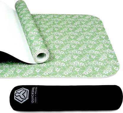Quick Shel Printed design super soft Anti skid Pilates Exercise Mat for Yoga, Workout Green 4 mm Yoga Mat