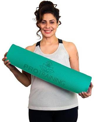 PROTRAINING Super Soft, Anti-Slip Comfortable Design Blue, Green 6 mm Yoga Mat