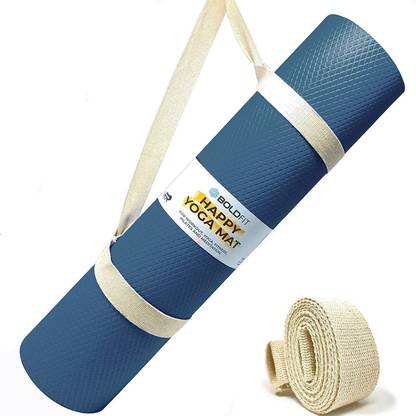BOLDFIT Yoga Mat For Men Women & Kids Eva Exercise Mat For Gym With Cover Strap Mattress 4 mm Yoga Mat