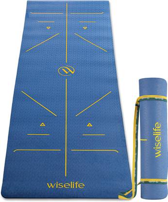 Wiselife Tru Alignment Navy Blue TPE 6 mm Yoga Mat