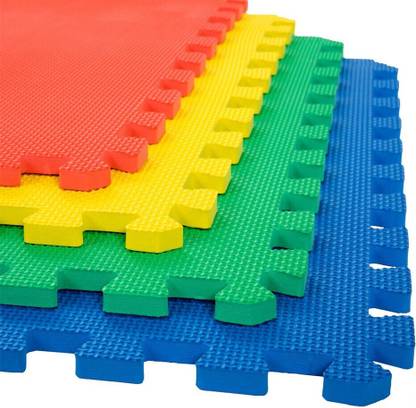 Draven Interlocking Non-Toxic Floor Mats for Yoga/Exercise(16 Sq. ft,4Tiles)Puzzle Mat Multicolor 12 mm Exercise & Gym Mat