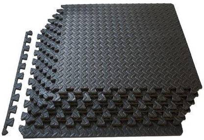 Flexnest CushionPro Puzzle Exercise Mat with EVA Foam Interlocking Gym Tiles Black 12 mm Exercise & Gym Mat