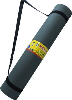 SkyZora Yoga Mat 6mm, Anti Slip Yoga Mat with Carry Strap Grey colour 6 mm Exercise & Gym Mat