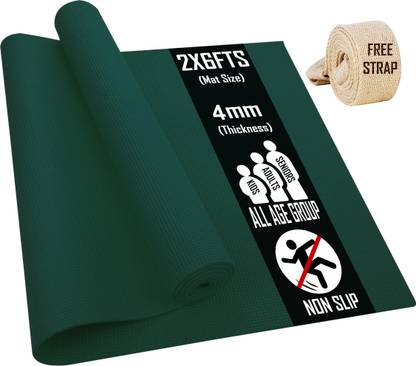 Quick Shel 100% EVA Eco Friendly Mat, Exercise & Gym Mat With Yoga Strap 4 mm Yoga Mat