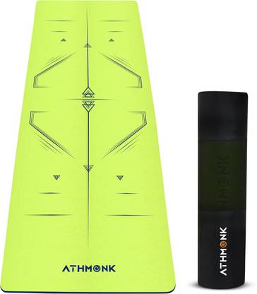 Athmonk Dual Colour TPE Pro Yoga Mat for Woman and Man with Alignment Guide Lines 6 mm Yoga Mat