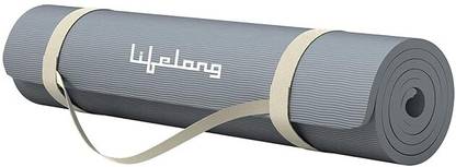 Lifelong LLYM95 EVA Material Anti-Slip Mat With Cover For Men & Women Grey 6 mm Yoga Mat