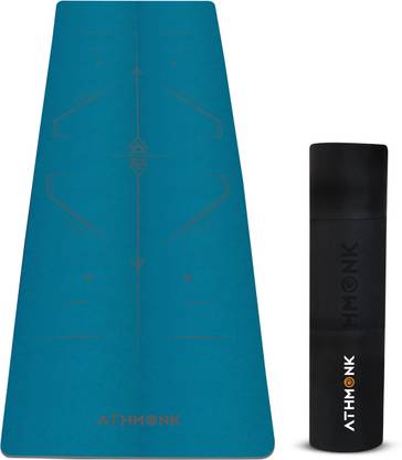 Athmonk Dual Colour TPE Pro Yoga Mat for Woman and Man with Alignment Guide Lines 6 mm Yoga Mat