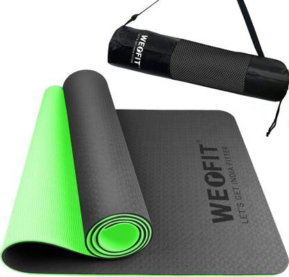 WErFIT TPE Yoga & Exercise Mat for Home Gym Workout with Carry Bag for Men & Women Green, Grey 10 mm Yoga Mat