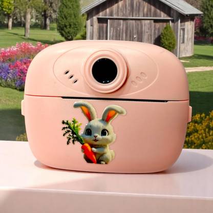 Uphaar by OMG 2025 Bunny Print Kids Camera with Instant B&W Printing, Cute Bunny Design Sports and Action Camera