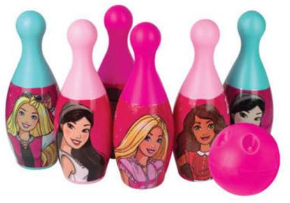 Jayaansh Traders Barbie Bowling Set 6 pins & 1 Boll Play For Kids. Sports Bowling Set
