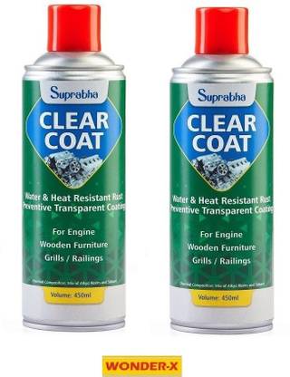 WONDER-X Clear Coat Spray -Quick Drying, Transparent Top Coat, Glossy Coating Multicolor Spray Paint 450 ml