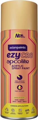 Asian Paints ezyCR8 Apcolite DIY 100% Acrylic | Multi-Surface Use: Metal, Wood & Walls Gold Spray Paint 400 ml