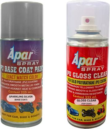 apar Automotive Spray Paint Sparkling Silver (RC Colour Name) Silver Spray Paint 450 ml