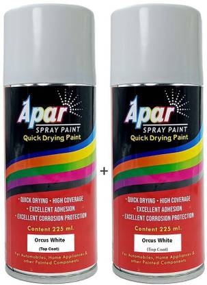 apar Orcus White (RC Colour Name) Compatible for Tata Harrier, Punch, Safari-225 ml, Orcus White Spray Paint 450 ml