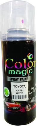 COLORMAGIC CAFÉ WHITE SPRAY PRINT,compatible FOR toyota car GLANZA White Spray Paint 220 ml