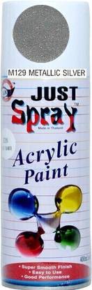 Just Sprey Metallic Silver Spray Paint Gloss Finish Spray Paint Quick Dry Good finish Silver Spray Paint 400 ml
