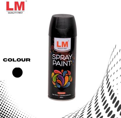 LM Auto Care LM 400ml Glossy Black Spray Paint (390g) paint spray Black Spray Paint 400 ml